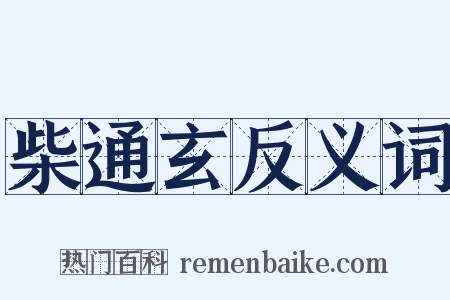 柴通玄反义词是什么意思的图片